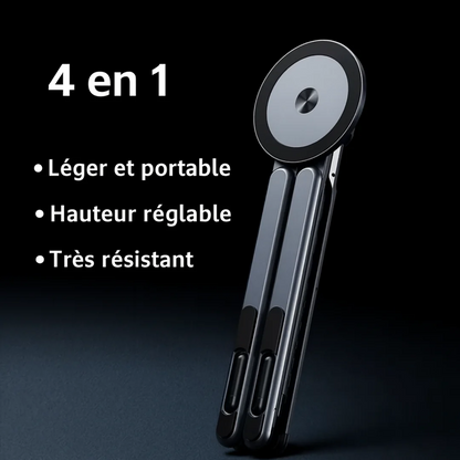 WaraStand Pro™ – Support magnétique pliable 4-en-1 en alliage d’aluminium Pliable & Design Premium